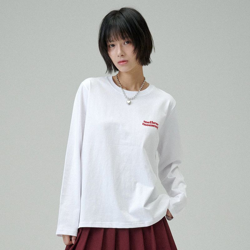 mellotory（メロートリー）の「MELLOW MOMENT PLAIN T-SHIRT (White)（Tops）」