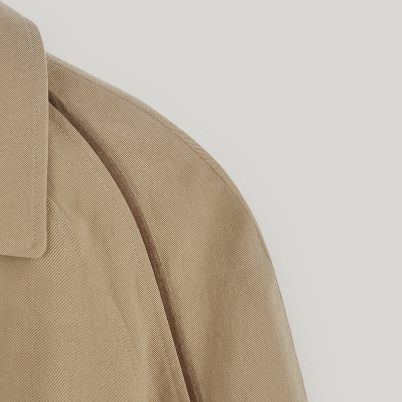 Beige Trench Half Coat