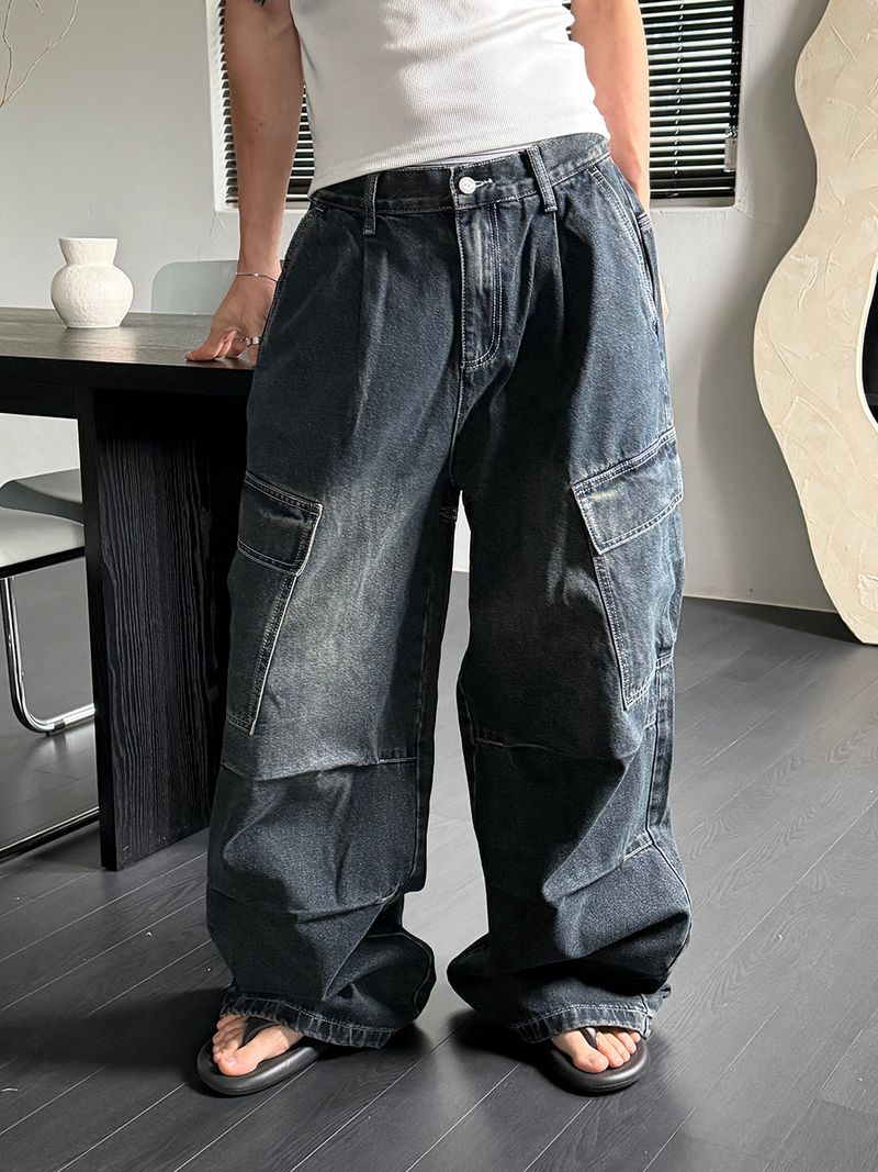 LAURANT（ロラン）の「Washed cargo parachute denim pants(3color)（Pants）」