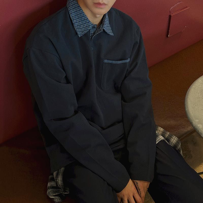 ASCLO Checker Collar Polo T Shirt (2color)