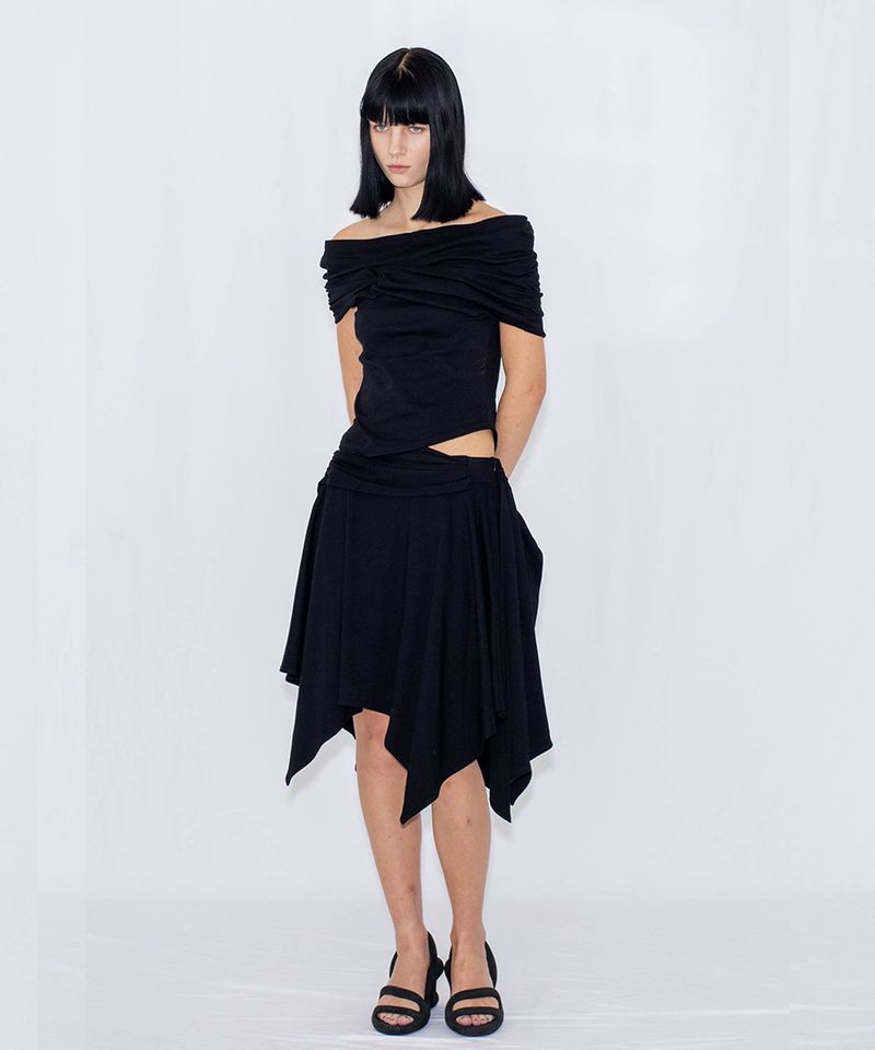 ASYMMETRIC DRAPE TOP