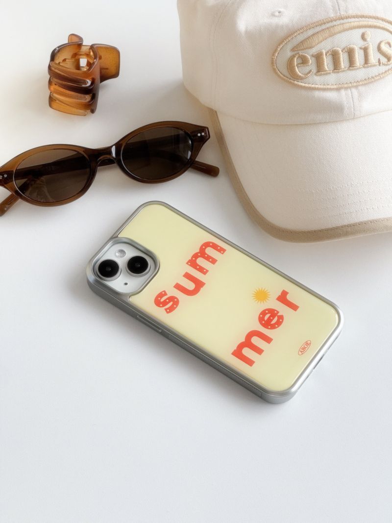 SUMMER LEMON ORANGE Silver Epoxy Case