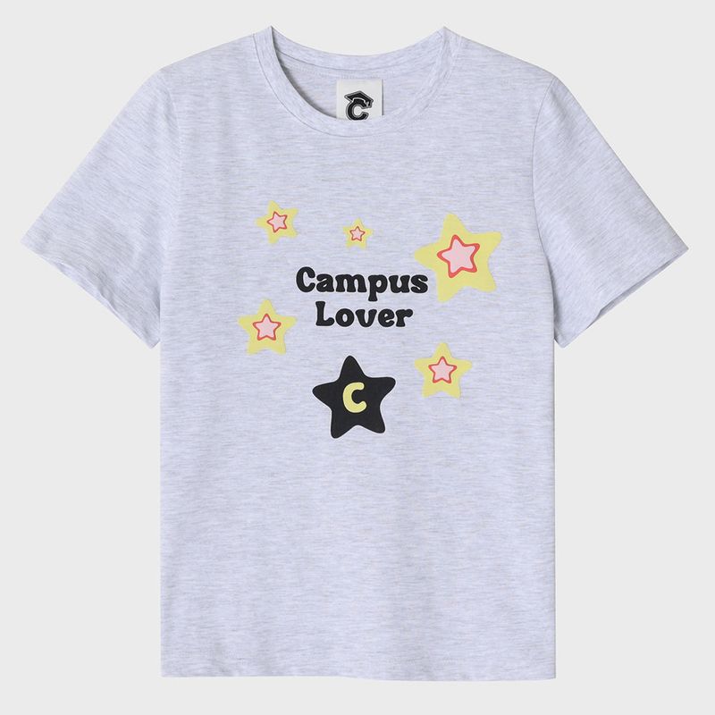CONCEPT COLLEGE（コンセプトカレッジ）の「Campus Lover With Star Crew Neck Light Gray Women's Short-Sleeved T-Shirt [For women]（Tops）」