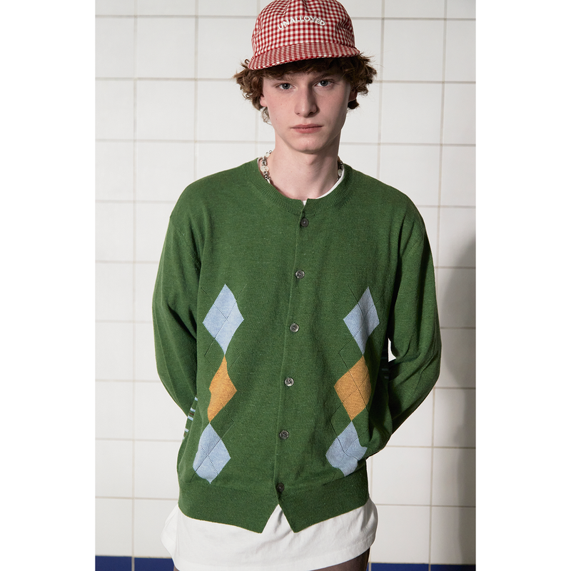 LOGO GINGHAM CHECK CAP / RED