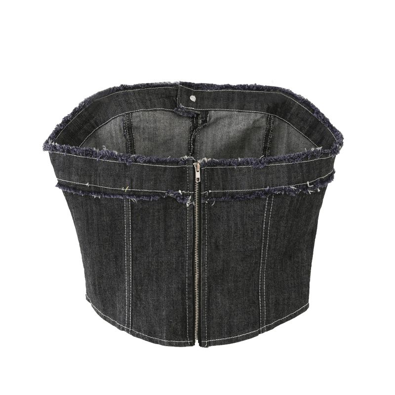 Marlow Raw Edge Denim Corset Top