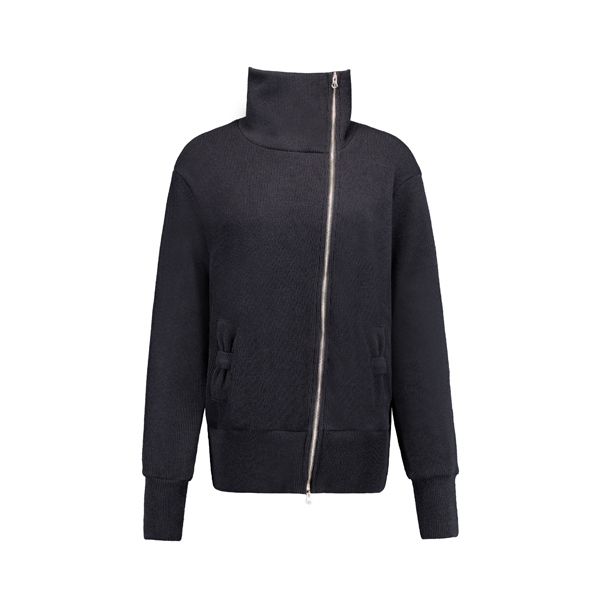 RIBBON CROSS ZIP-UP [BLACK]