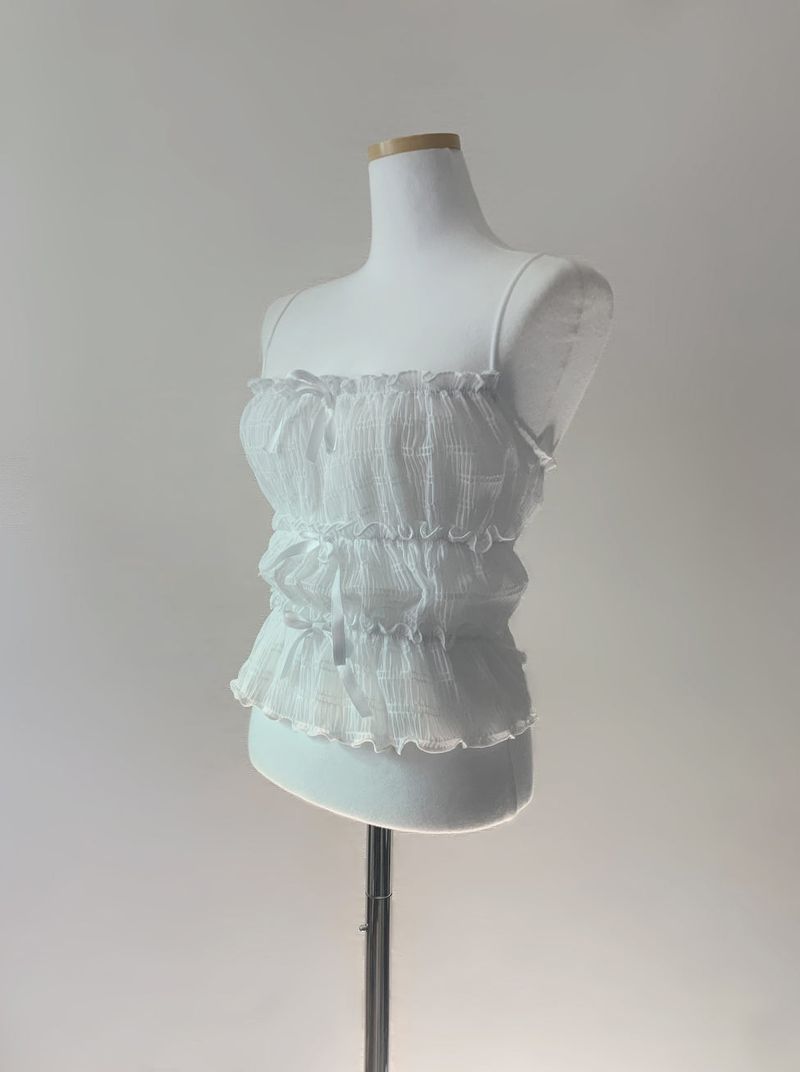 Bonir Shirring Lace Top (white)