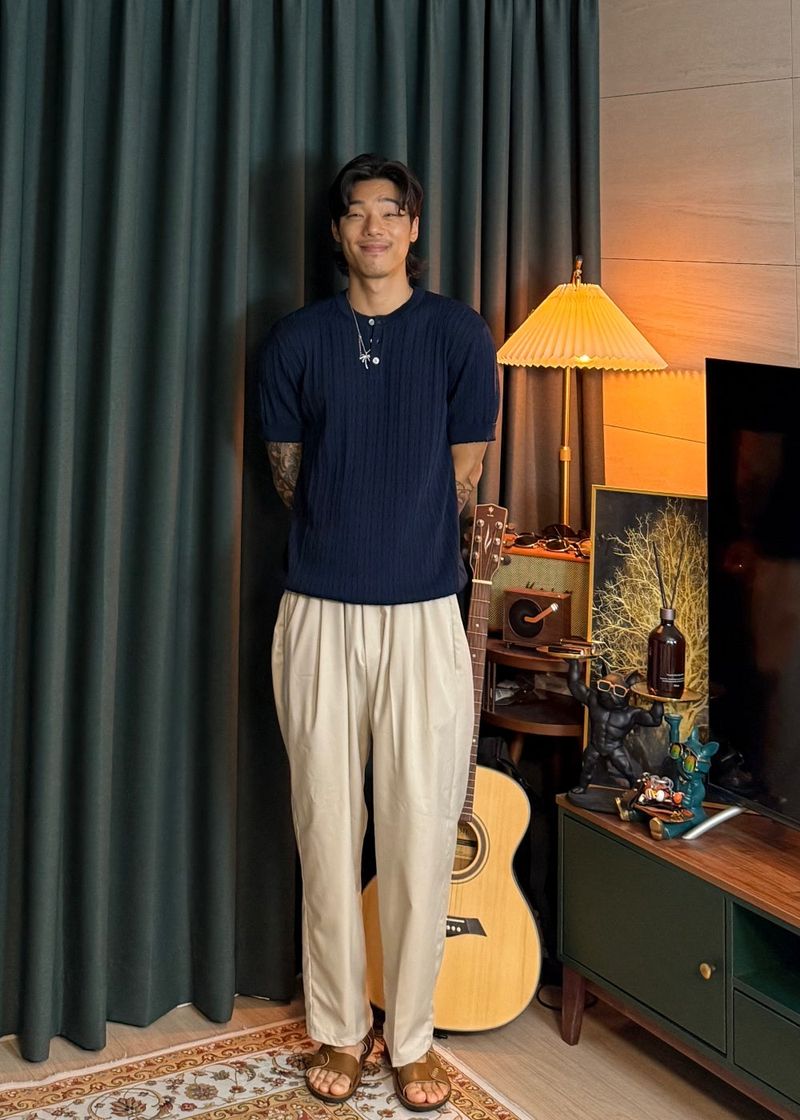 virstyle(ビルスタイル)の「Cable Span Henley Neck Short Sleeve Knit 6COLOR(Tops)」