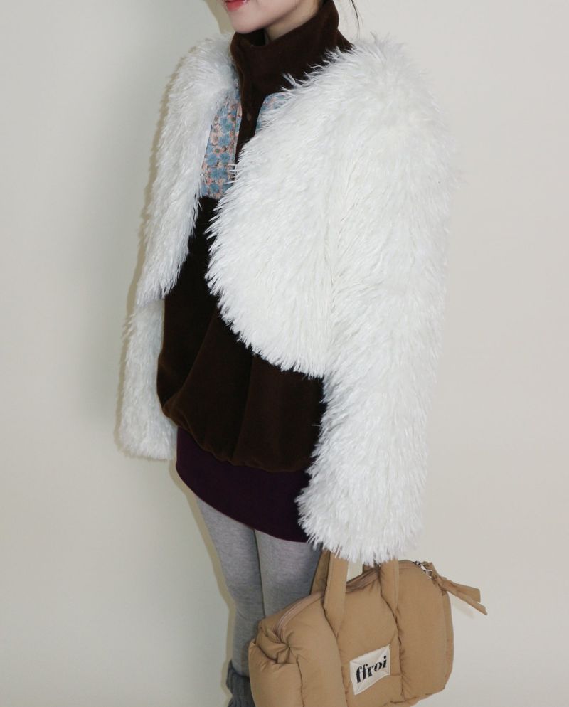 Angel Hairri Fur Bolero Short Jacket (Semi Cropped Jacket)