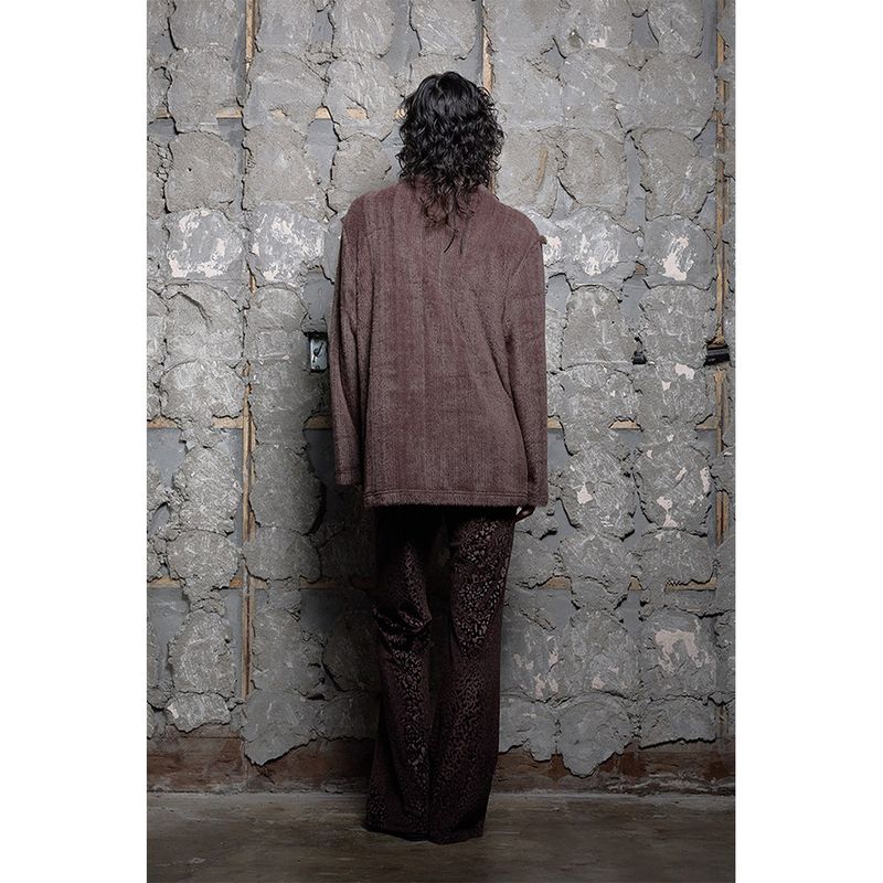 LACE-UP SHIRDIGAN: BROWN
