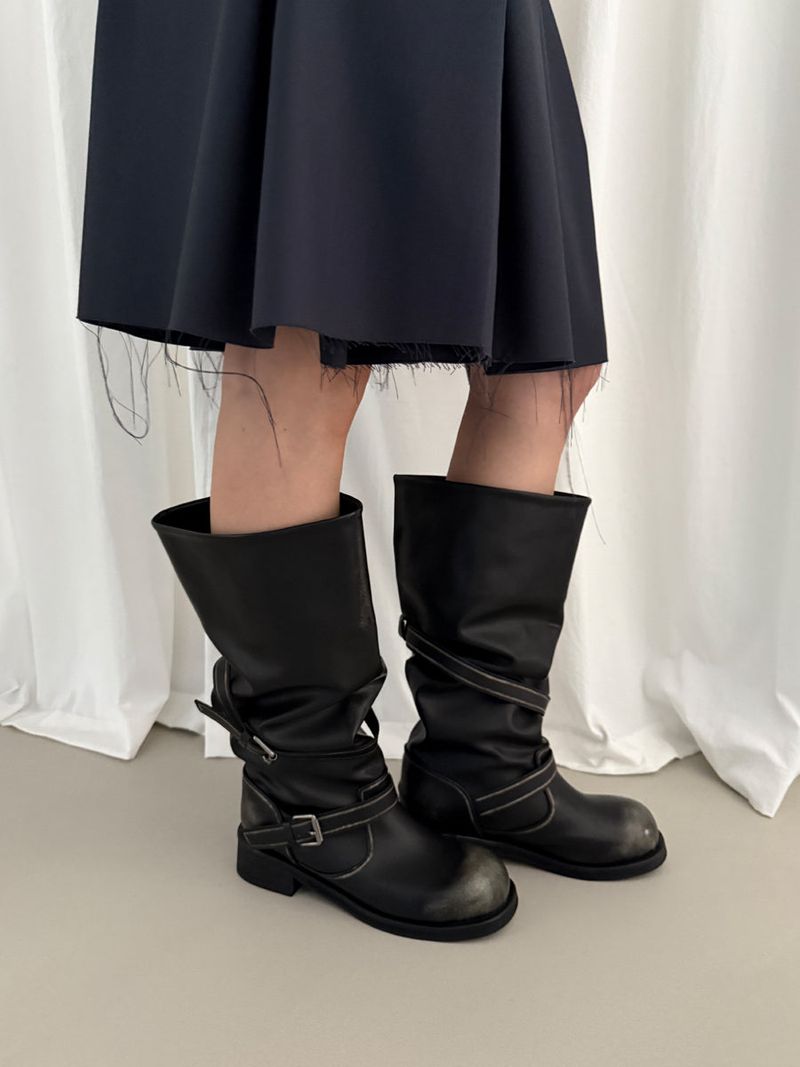 washed long boots ( soft type)