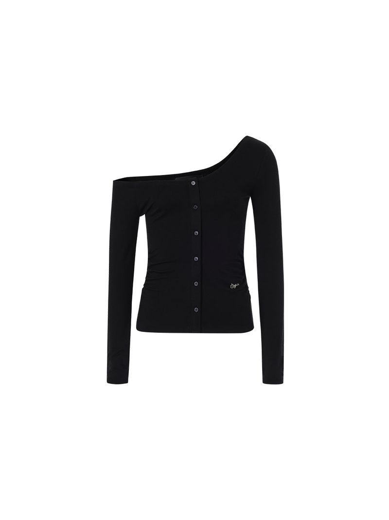 Cowl neck cardigan set (Black)