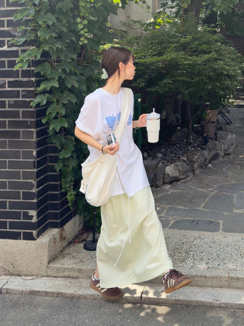 straight fit maxi skirt (cucumber green)