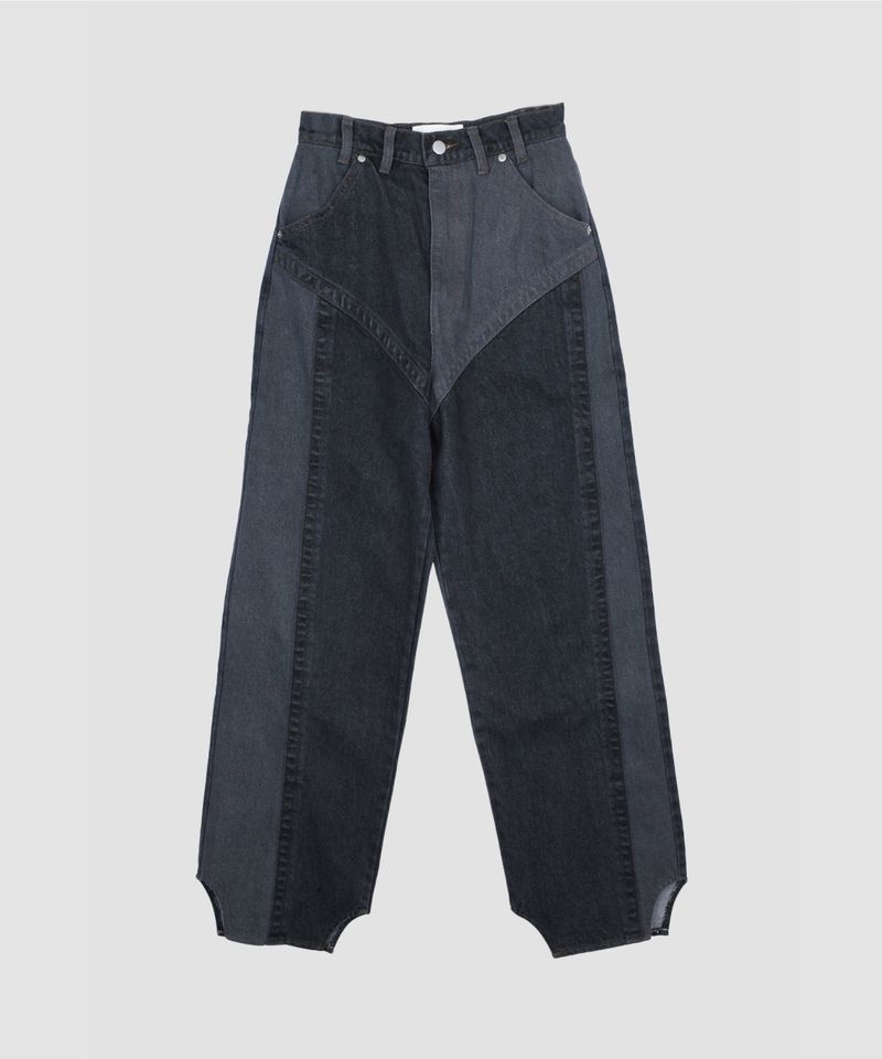 WASHED SWITCHED DENIM PANTS