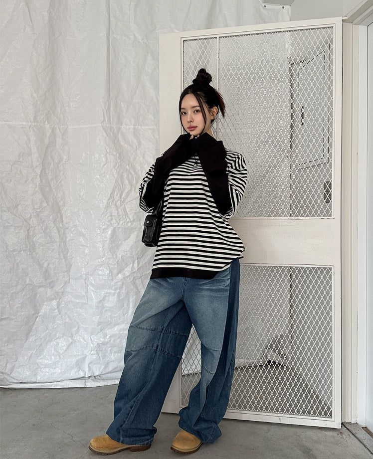 Odd stripe layered t-shirt