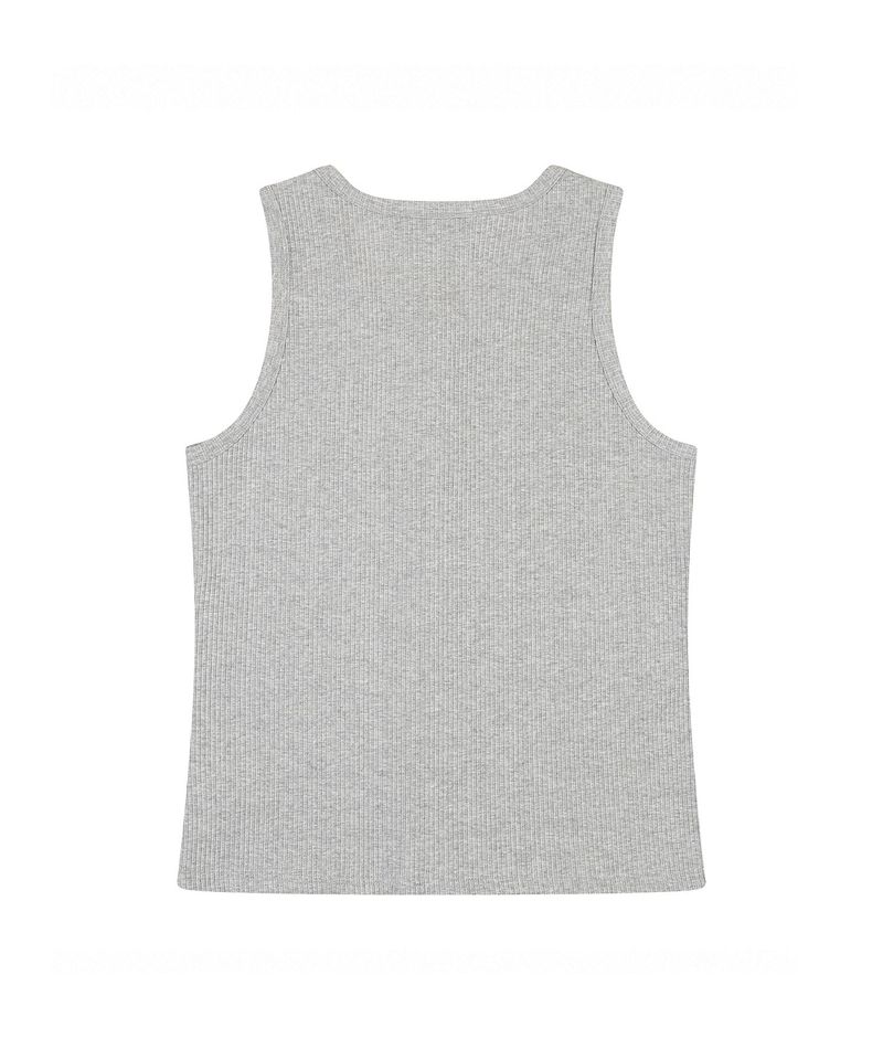 lento henley ribbed sleeveless grey
