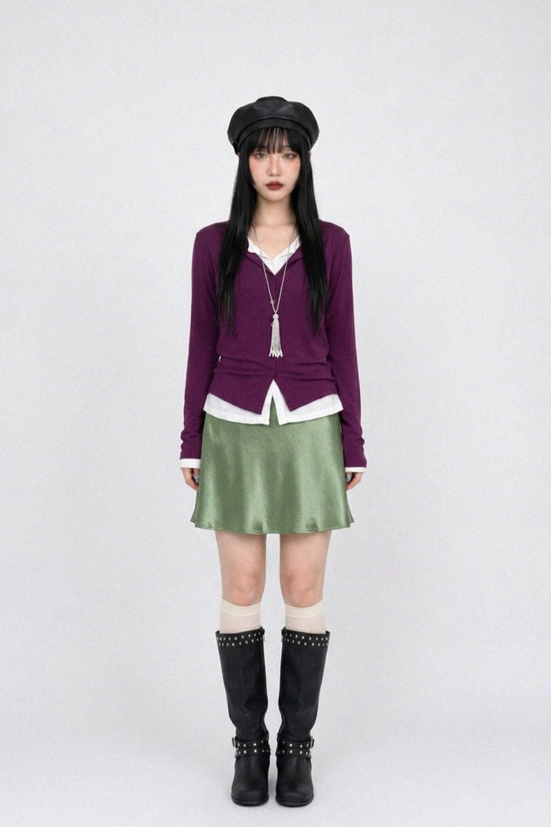 SATIN A-LINE MINI SKIRT (5COLORS!)