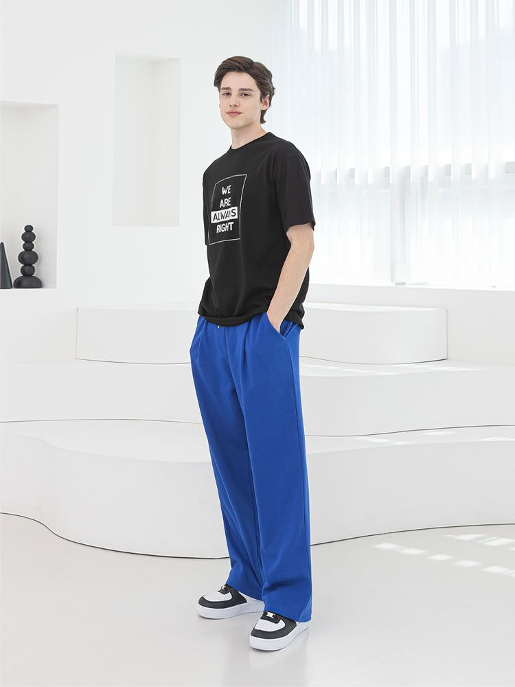 P004 BANDING ONE TUCK SWEAT PANTS_BLUE