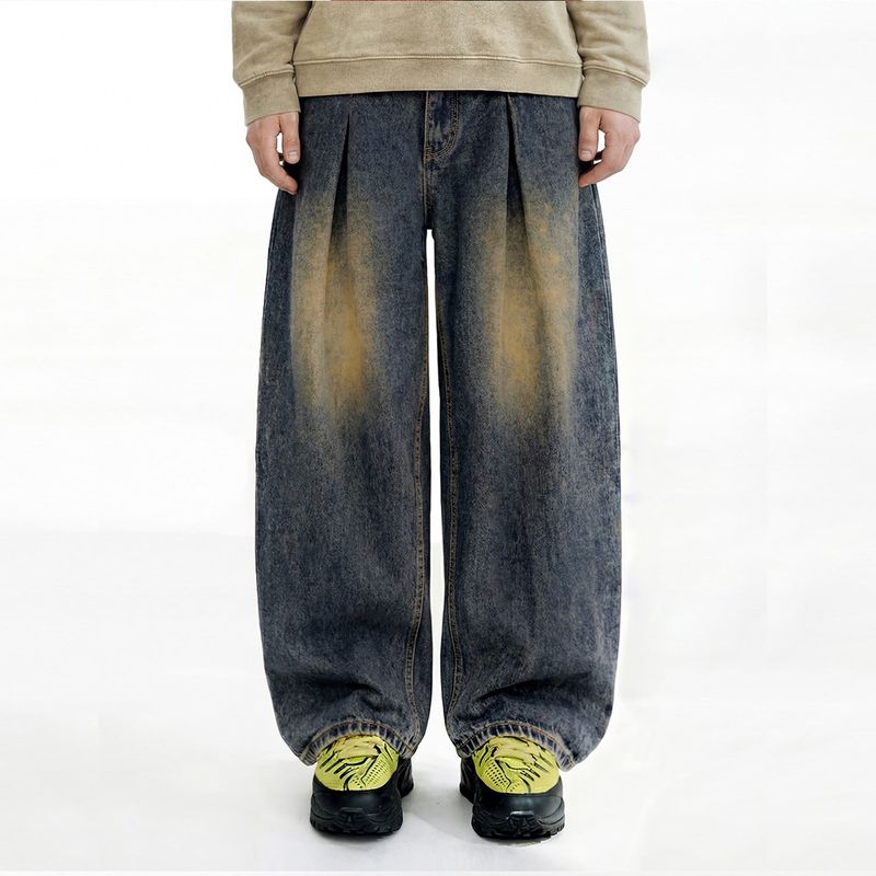 NTET(エヌティーイーティー)の「Vintage front pintuck denim pants (vintage black)(Pants)」