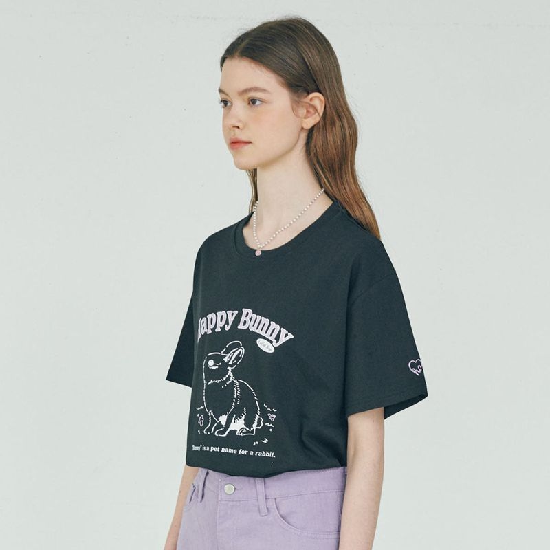 Happy Bunny T-shirt - BLACK
