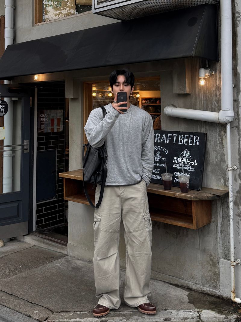 マティ スラブ カット ロングスリーブ Tシャツ