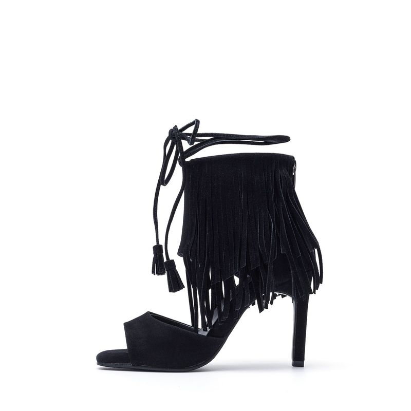 SSIMEEZ（シミズ）の「Tassel Ankle Heel(Black)（Shoes）」