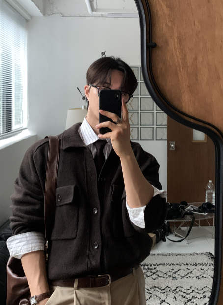 Flap Pocket Collar Knit Cardigan