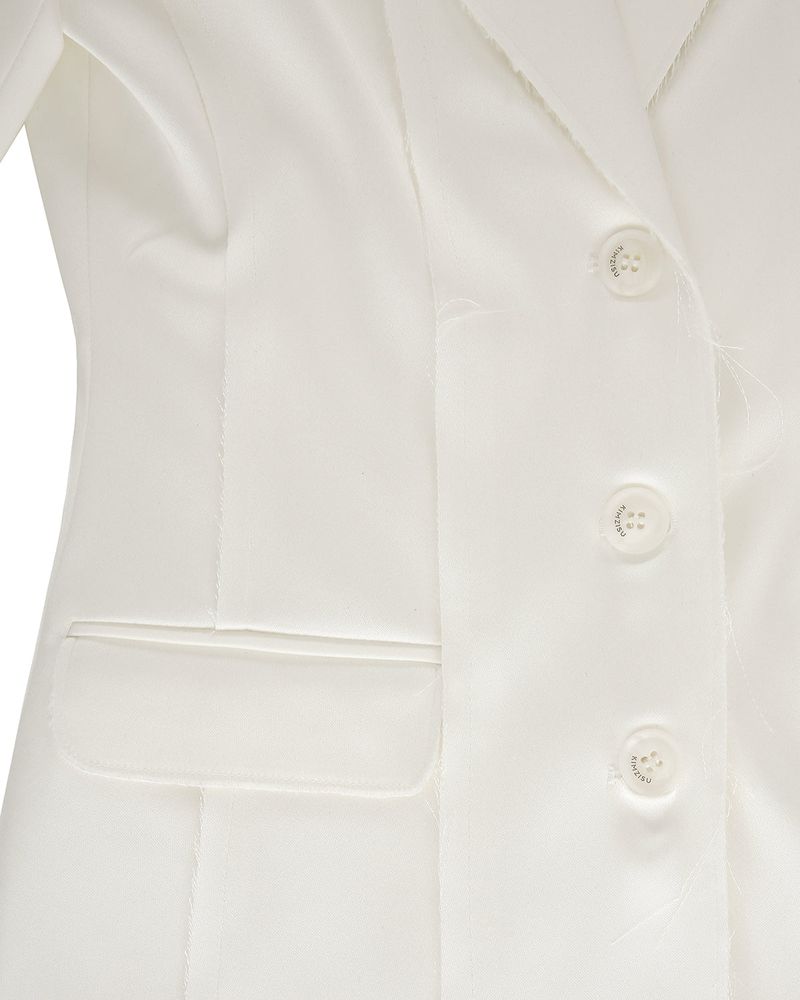 Raw Edge Slim Jacket _ White