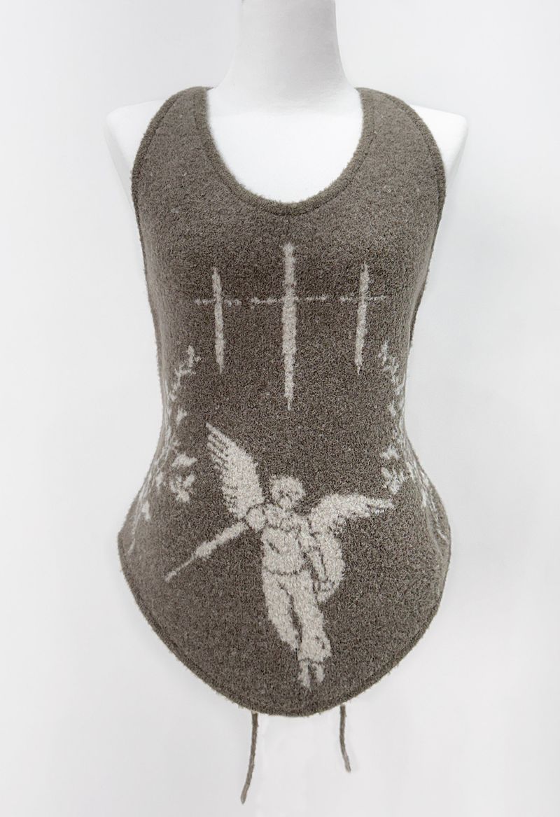 Angel Knitted Vest Brown