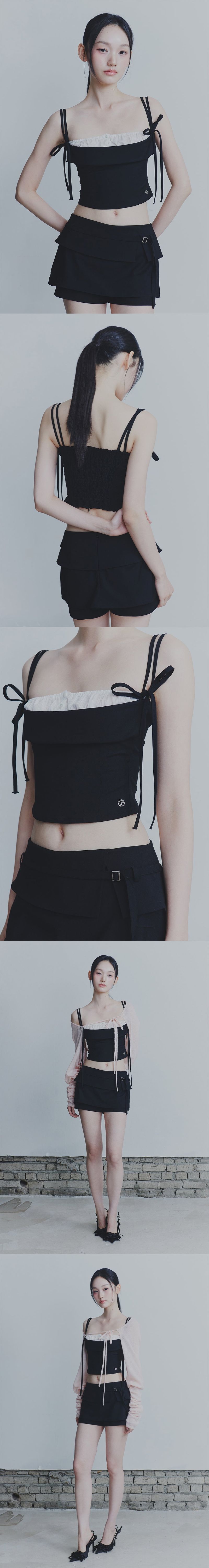 HEART BELTED MINI SKIRT black