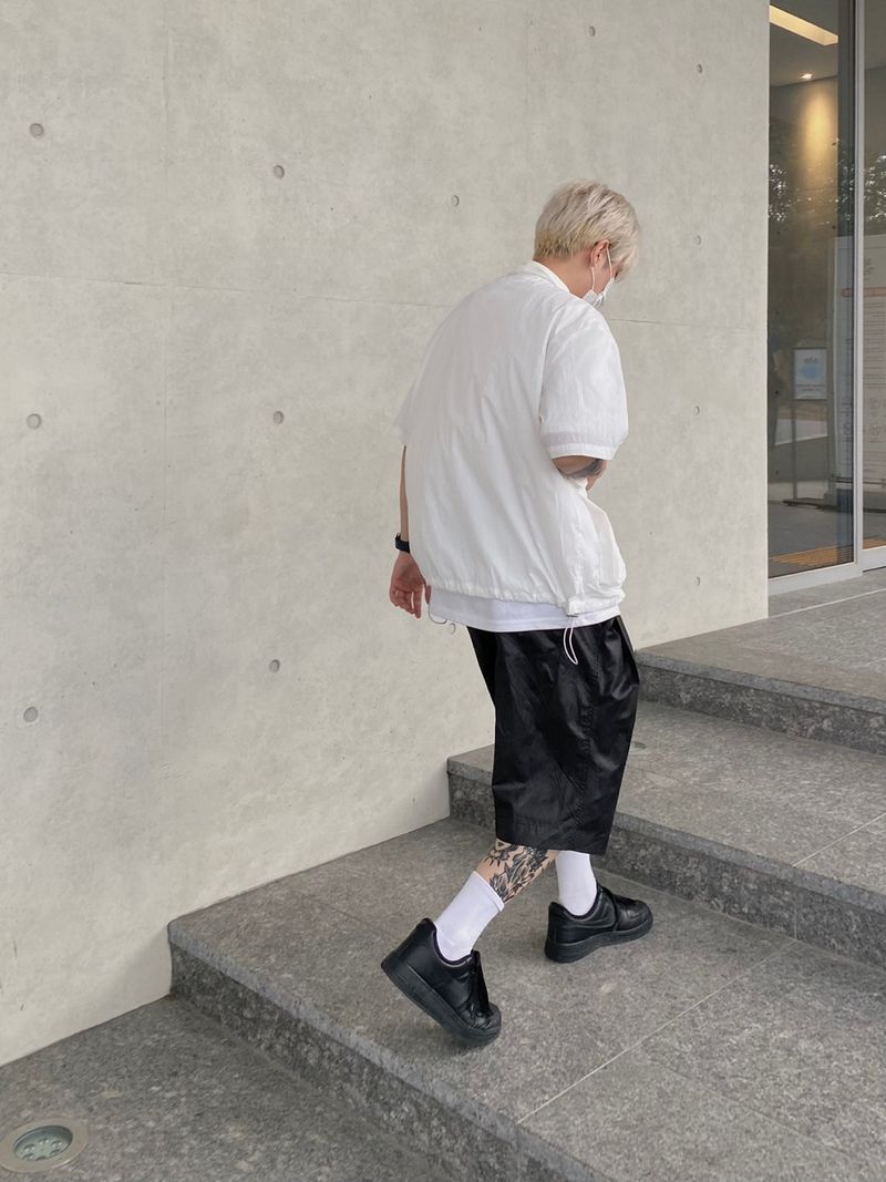 Nylon Pintuck Half Pants 2C