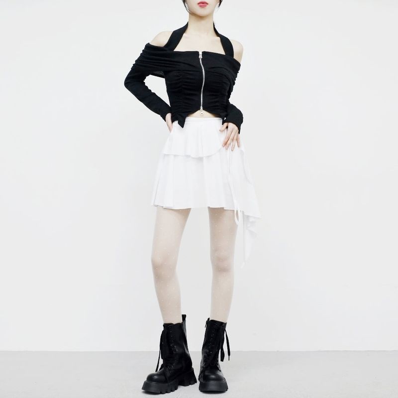 Kehi unbalanced mini skirt
