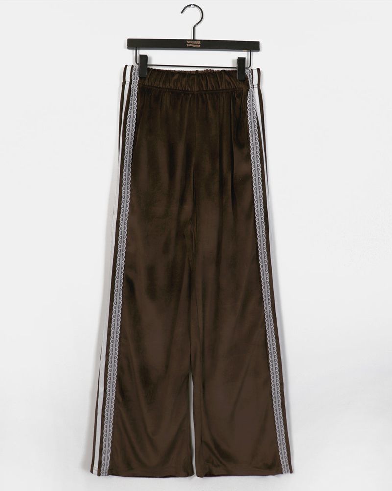 Zels Lace Track Velvet Pants