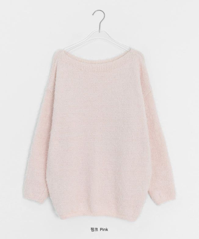 Nayu Hairy Lip Neck Loose Knit