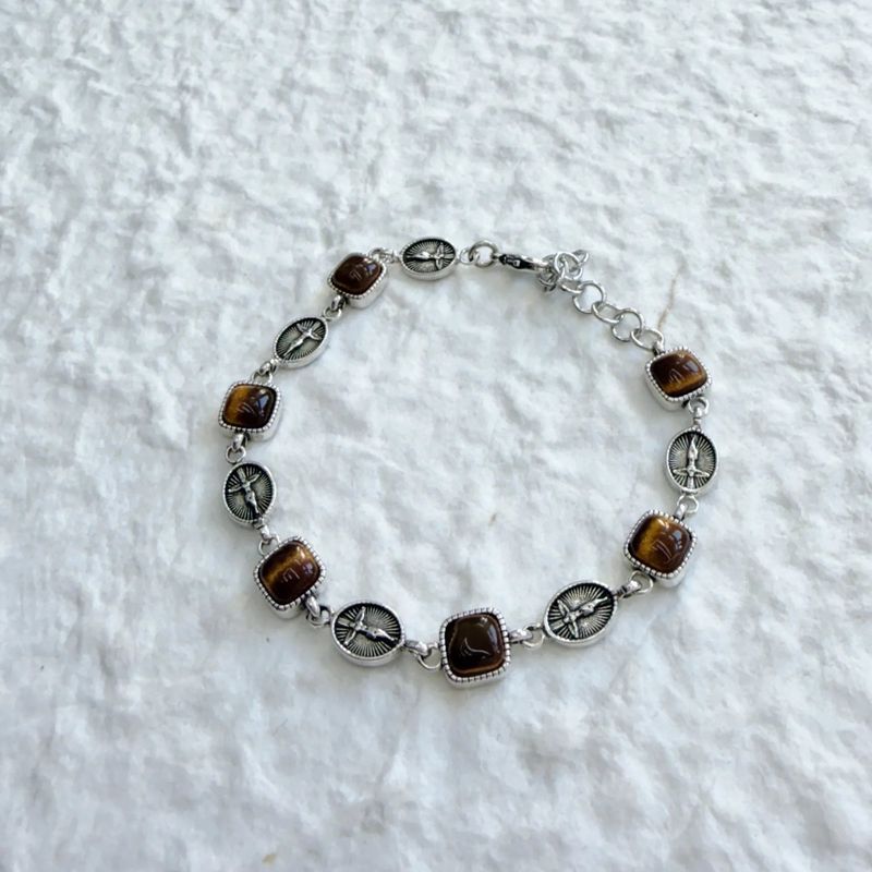 Tiger Eye Emblem Bracelet
