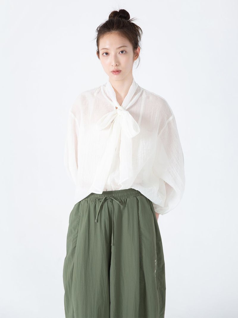 Ribbon Tie Blouse (White)