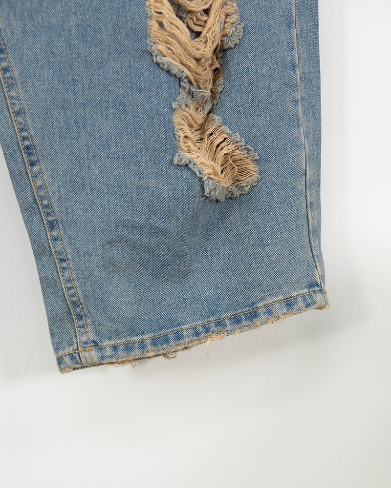 Damage Washing Denim Pants