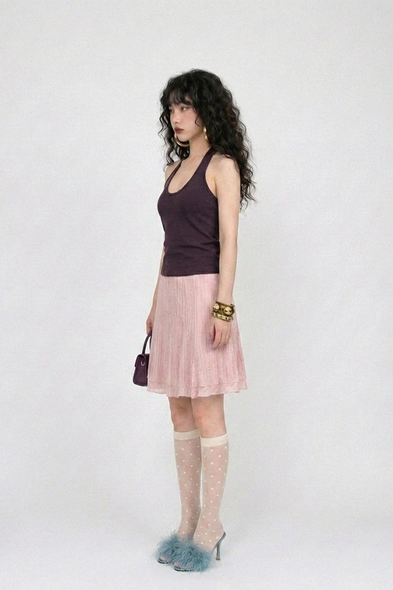 DEEP HALTER TOP (4COLORS!)