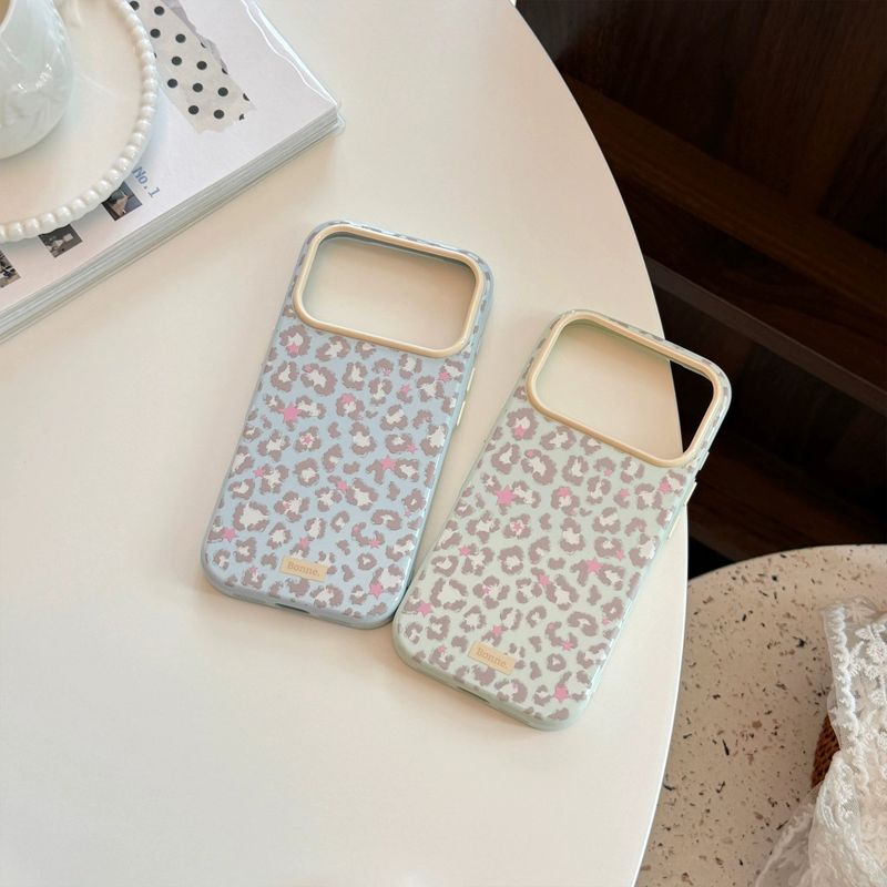 Leopard Star Glossy iPhone Case