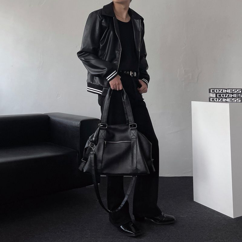 Louis Leather Sporty Crop Jacket (2 colors)