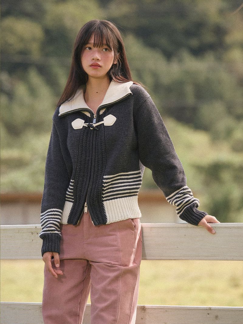 Toggle Button Wool Cardigan