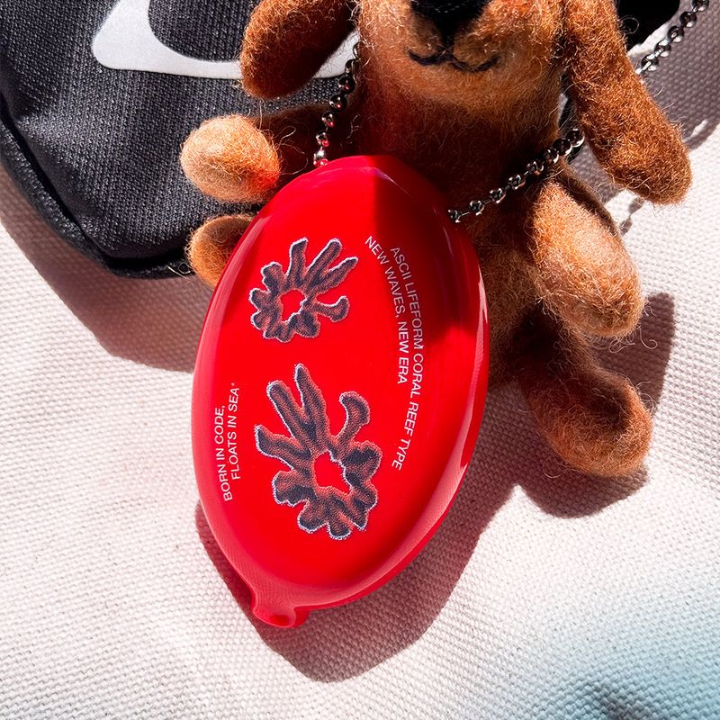 BORN IN CODE Coral Reef Coin Wallet Keyring (Red)