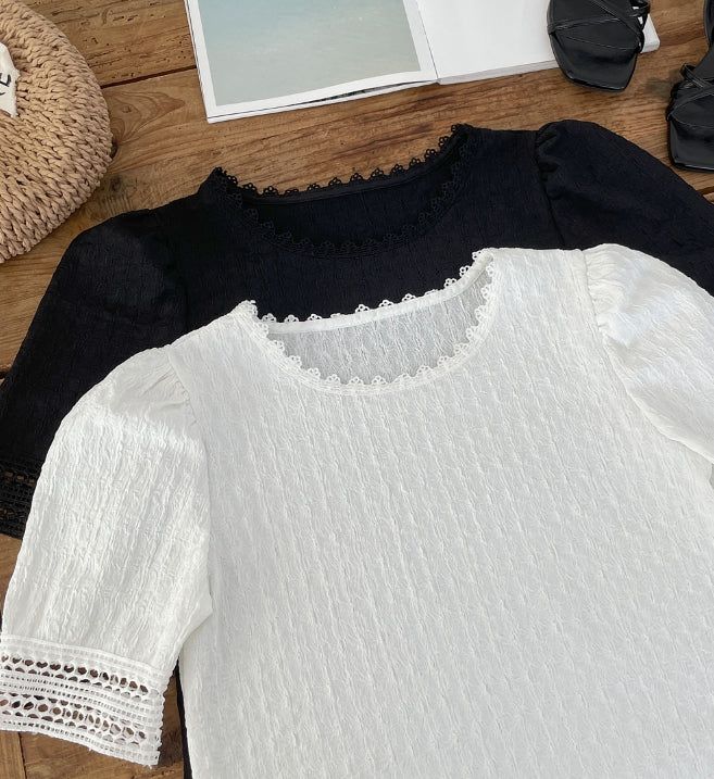 Charlene Jacquard Puff T-Blouse