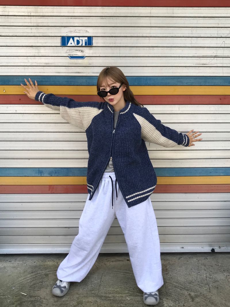 Harper two way knit zip up