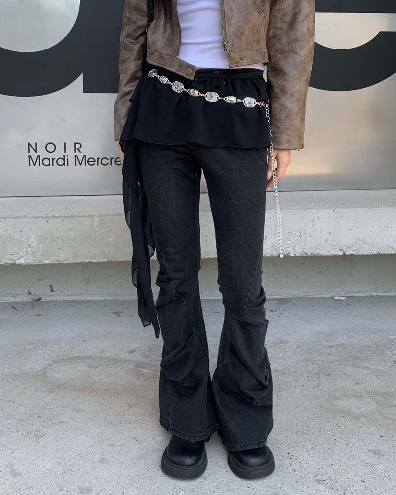 Unbalanced wrap skirt