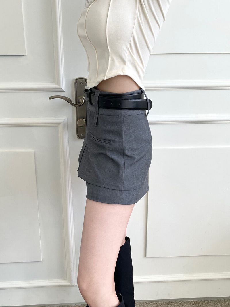 1111. Wrap slit belt mini sk (2color)