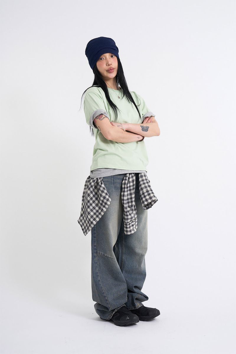 Regular fit cropped short-sleeve T-shirt