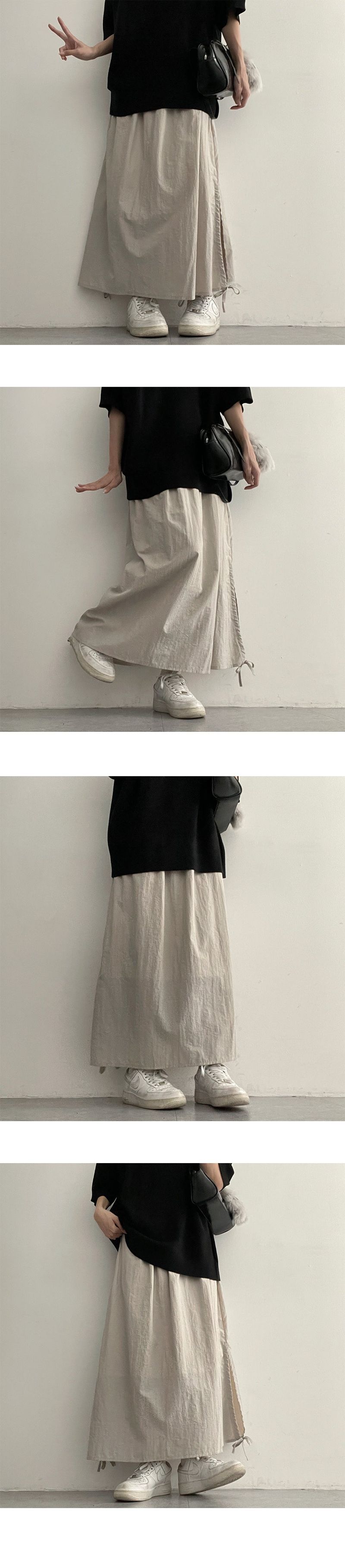 Rohanex nylon hem string long skirt