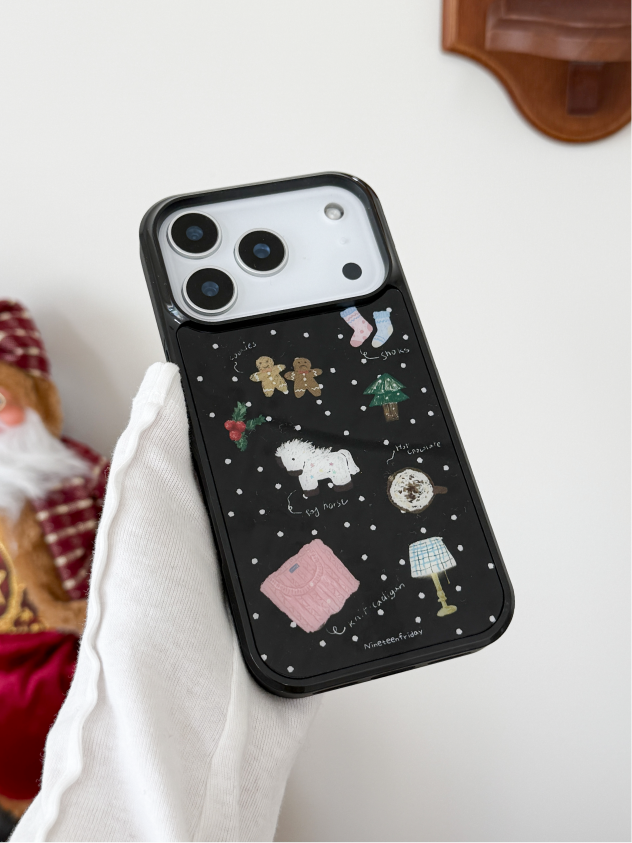 Winter Home Collage Black MAGSAFE iPhone Phone Case