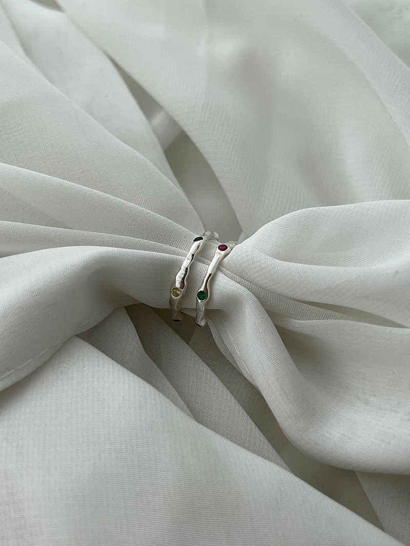 92.5 silver] Rainbow ring (1ea)